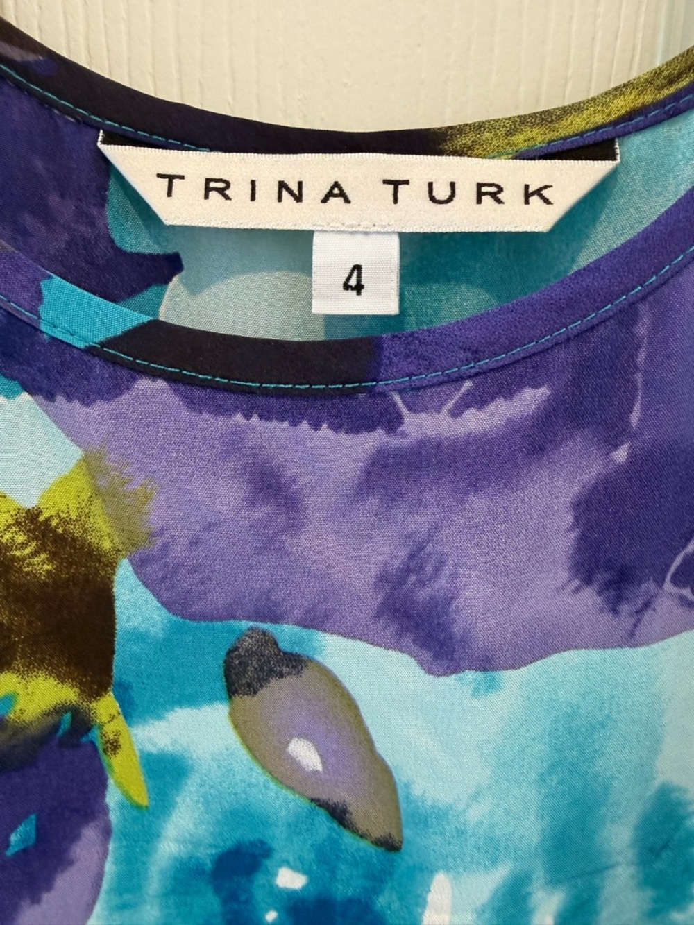 Trina Turk All Silk Vibrant Birthstone Colors Floral lightweight Mini Dress 4 - Picture 3 of 11